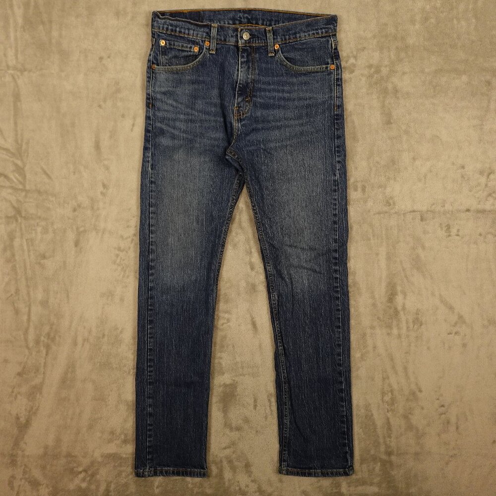 Levi's jeans 505 regular fit straight‎ men's 32x34 stonewash blue denim red tab
